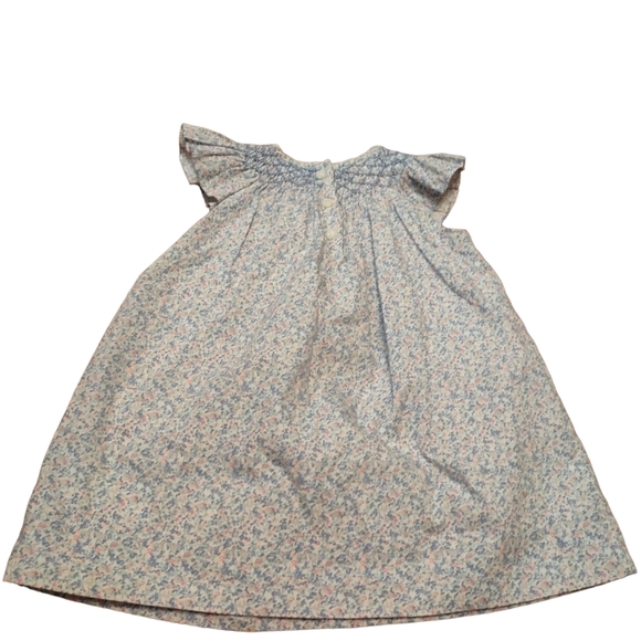 Ralph Lauren Other - Ralph Lauren Hand Smocked Baby Girl 6 Months Dress 100% Cotton Blue Floral READ
